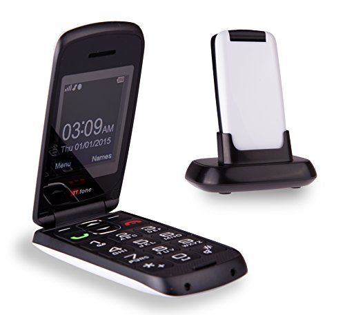 TTfone Star Simple Einfach zu Benutzendes Sim-Freies Klapptelefon mit großen Tasten (Weis) von TTfone