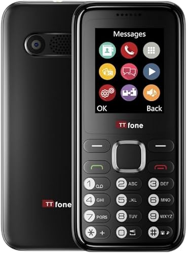 TTfone TT150 Entsperrtes Basis-Mobiltelefon mit Bluetooth, Langer Akkulaufzeit, Dual-SIM mit Kamera und Spiel, einfach zu bedienen, robust und leicht. (Black) von TTfone