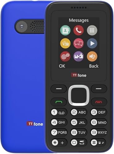 TTfone TT150 Entsperrtes Basis-Mobiltelefon mit Bluetooth, Langer Akkulaufzeit, Dual-SIM mit Kamera und Spiel, einfach zu bedienen, robust und leicht. (Blue) von TTfone