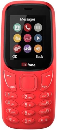 TTfone TT170 Einfaches Mobiltelefon mit 1,8-Zoll Display, Entsperrt (Red) von TTfone