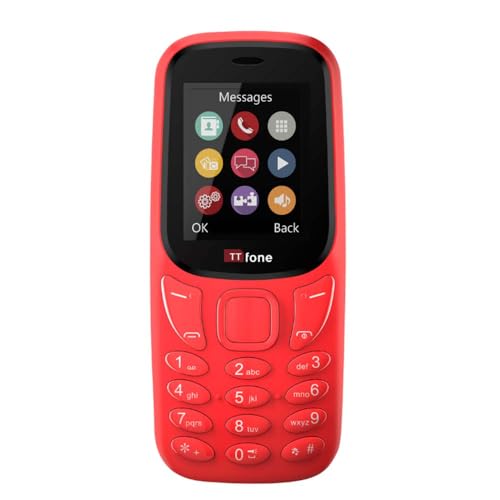 TTfone TT170 Einfaches Mobiltelefon mit 1,8-Zoll Display, Entsperrt (Red) von TTfone