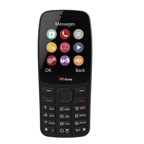 TTfone TT175 Einfaches Mobiltelefon mit 2,4-Zoll-Bildschirm, Entsperrter Dual-SIM - Grundlegende Funktionen, Kamera, Taschenlampe, Medien, Spiel und Bluetooth von TTfone