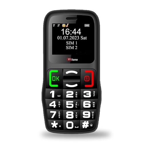 TTfone TT220 Big Button Handy für ältere Menschen mit Nothilfe-Taste, Sprechtasten, Lange Akkulaufzeit, Taschenlampe, Bluetooth, einfach zu bedienen (mit USB-Kabel) von TTfone