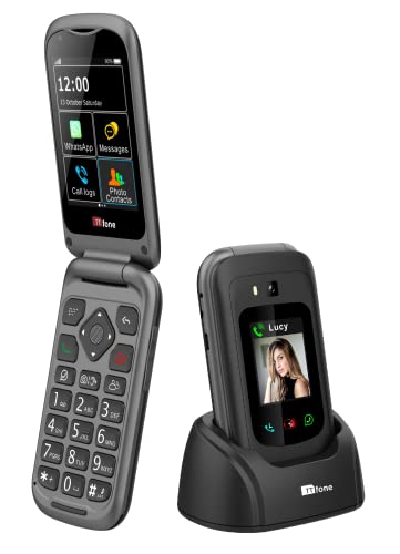 TTfone TT970 Whatsapp 4G Touchscreen Senior Big Button Flip Handy – Pay As You Go Prepaid – Einfach und einfach zu bedienen (£0 Guthaben, DREI) von TTfone