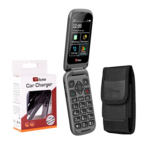 TTfone TT970 Whatsapp 4G Touchscreen Senior Big Button Flip Handy - mit 8MP Kamera und Hörgerät kompatibel und Notfallhilfe-Taste (bündeln) von TTfone