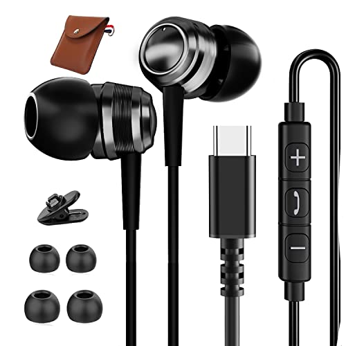 USB C Kopfhörer In Ear Kopfhörer mit Mikrofon USB C Headset Kopfhörer Typ C mit Kabel für iPhone 15 Samsung S24 S23 S22 Ultra S21 S20 FE A53 A54 A34 Google Pixel 7a 7 8 Pro OnePlus 12 11 Pro iPad 10 von TUBhanggai