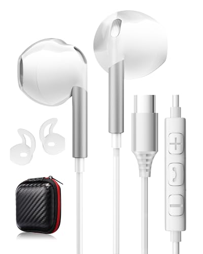 USB C Kopfhörer für Samsung Galaxy S24 S25 Ultra S23 A56 A55 A16 A35 iPhone 15 Kopfhörer mit Kabel USB C Headset mit Mikrofon Kopfhörer USBC Anschluss für iPhone 16 Pro Google Pixle 9 8 Pro 9a iPad 10 von TUBhanggai