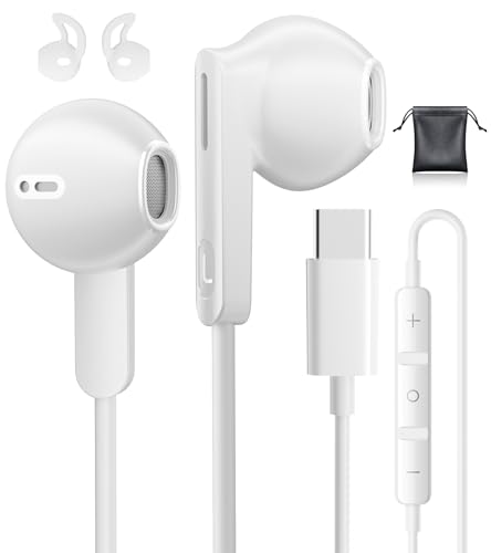 USB C Kopfhörer für Samsung Galaxy S25 S24 Ultra A55 A16 iPhone 15 Kopfhörer mit Kabel USB C Headset HiFi Kopfhörer USBC Anschluss für iPhone 16 Samsung S23 S24 FE A35 A54 Google Pixel 9 8 Pro iPad 10 von TUBhanggai