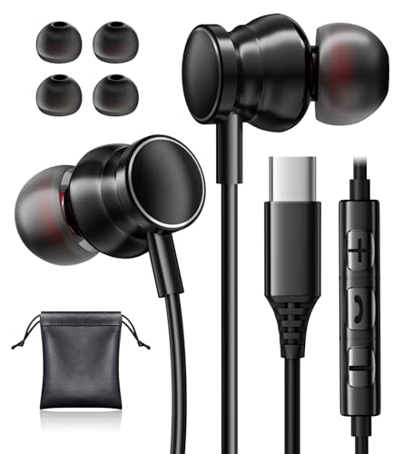 USB C Kopfhörer für Samsung S25 S24 S23 Ultra A56 A55 A35 A16 S22 Kopfhörer mit Kabel USBC Anschluss Kopfhörer mit Mikrofon Kopfhörer USB C für iPhone 16 iPhone 15 Pro Google Pixel 9 8 Pro 9a iPad 10 von TUBhanggai
