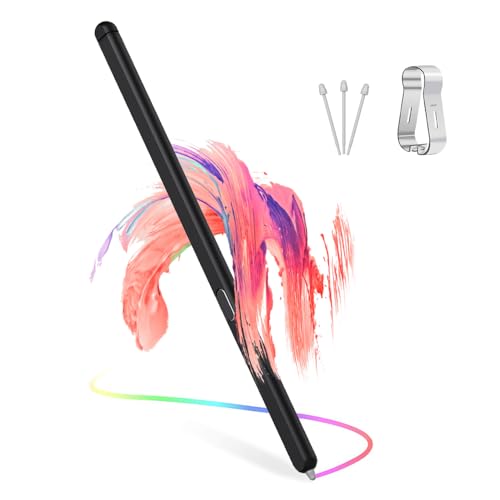 TUCANA Verbesserter Ersatz Slim S Pen Kompatibel mit Galaxy Z Fold5 Ohne Bluetooth, 4096 Druckstufe Stylus (Schwarz) von TUCANA