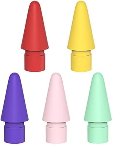 Tucana 5 bunte Stiftspitzen, kompatibel mit iPad Pencil 1. und 2. Generation (Rot/Gelb/Lila/Rosa/Blaugrün) von TUCANA