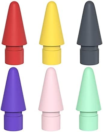 Tucana 6 bunte Stiftspitzen, kompatibel mit iPad Pencil 1. und 2. Generation (rot/gelb/lila/pink/blaugrün) von TUCANA