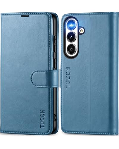TUCCH Hülle für Galaxy S24+ Plus, Handyhülle [Kartenfächer], TPU Case Stoßfest Klapphülle mit [Standfunktion], [Magnet] Lederhülle [RFID Blocker] Cover Kompatibel mit S24+ Plus 2024 5G(6,6 Zoll), Blau von TUCCH