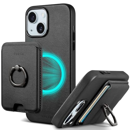 TUCCH Hülle für iPhone 15 mit Abnehmbarem Magnetischem Wallet, Handyhülle mit Magnetisch Kabelloses Aufladen, Ringhalter, RFID-Blocker Dünne Schutzhülle Kompatibel mit iPhone 15 6,1 Zoll, Schwarz TUCCH Hülle für iPhone 15 mit Abnehmbarem Magnetischem Wallet, Handyhülle mit Magnetisch Kabelloses Aufladen, Ringhalter, RFID-Blocker Dünne Schutzhülle Kompatibel mit iPhone 15 6,1 Zoll, Schwarz von TUCCH