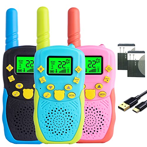 TUCHUNME Walkie Talkie Kinder,Wiederaufladbar 8 Kanäle Draußen Spielzeug Funkgeräte mit Taschenlampe Geschenke für Jungen und Mädchen Lange Reichweite für Ausflug Abenteuer im Freien,Camping,Wandern von TUCHUNME