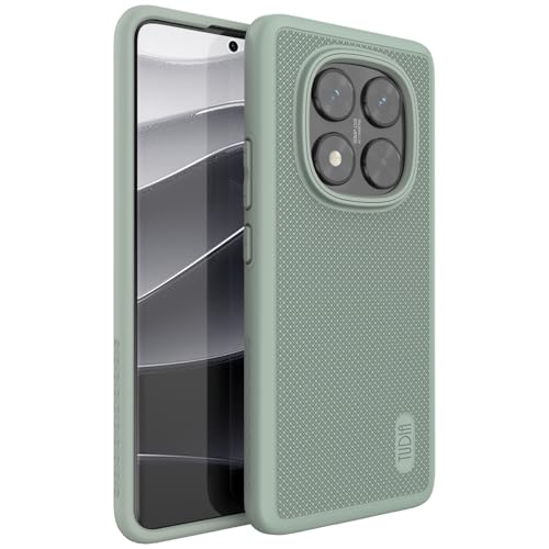 TUDIA DualShield Grip entwickelt für die Hülle Xiaomi Redmi Note 14 Pro 5G (2025) [MergeGrip] stoßfeste robuste doppellagige Schutzhülle in Militärqualität - Grüne Lilie von TUDIA