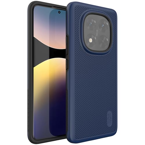 TUDIA DualShield Grip für Xiaomi Redmi Note 14 Pro Plus / 14 Pro+ 5G Hülle (2025) [MergeGrip] Militärqualität doppellagige stoßfeste robuste und strapazierfähige Schutzhülle fürs Telefon - Indigoblau von TUDIA