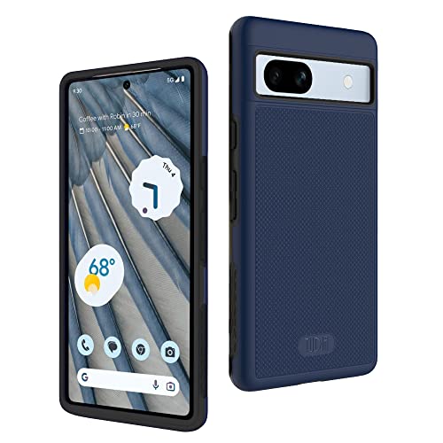 TUDIA DualShield Grip kompatibel für Google Pixel 7a Hülle (2023), [MergeGrip] Stoßfestes Dual Layer Dünn TPU Militär Grade Handyhülle für Pixel 7a - Indigo Blau von TUDIA