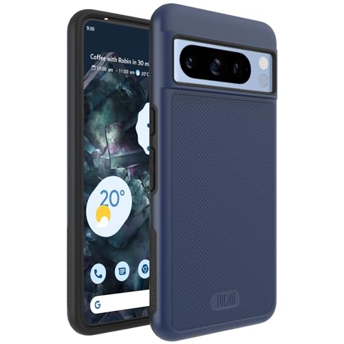 TUDIA DualShield Grip kompatibel für Google Pixel 8 Pro Hülle (2023), [MergeGrip] Stoßfestes Dual Layer Dünn TPU Militär Grade Handyhülle für Pixel 8 Pro - Indigo Blau von TUDIA