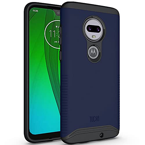 TUDIA DualShield kompatibel für Moto G7 / Moto G7 Plus Hülle, [Merge] Stoßfeste Dual Layer Slim Hard PC Weiche TPU Militärische Schutzhülle für Motorola Moto G7 / Moto G7 Plus - Indigoblau von TUDIA