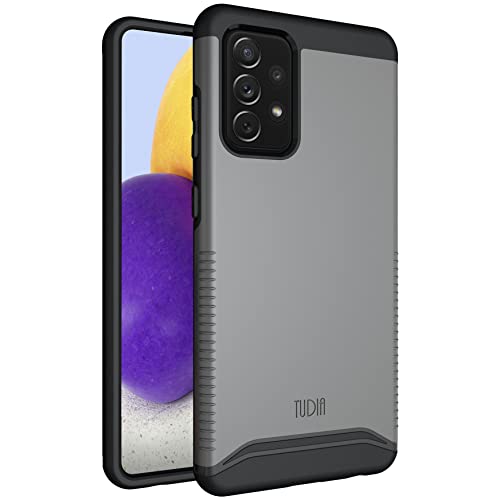 TUDIA DualShield kompatibel für Samsung Galaxy A72 Hülle, [Merge] Stoßfestes Dual Layer Slim Hard PC Soft TPU Military Grade Schutzhülle - Metallic Slate von TUDIA