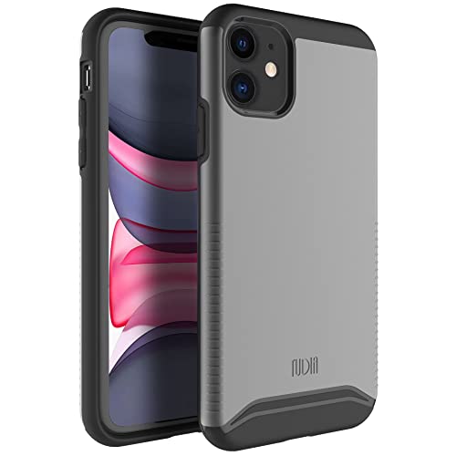 TUDIA DualShield kompatibel für iPhone 11 Hülle (6.1"), [Merge] Stoßfestes Dual Layer Dünn TPU Militär Grade Schutzhülle für iPhone 11 - Metallischer Schiefer von TUDIA