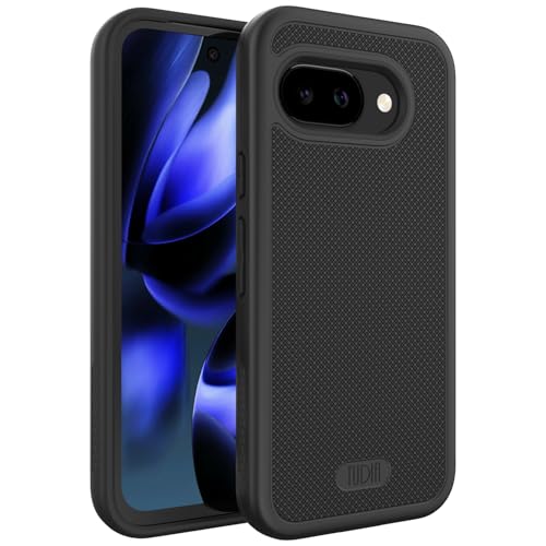 TUDIA MergeGrip [Militärqualität] für Google Pixel 9a Hülle 2025 [FALLGETESTET] Doppellagige stoßfeste rutschfeste und robuste Schutzhüllen fürs Handy - Mattschwarz von TUDIA