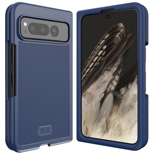 TUDIA MergeGrip V2 Kompatibel mit Google Pixel Fold Hülle (2023), [Verbesserte Passform] Ultra Dünn Gute Passform Leichter Griff Kratzfest Robuste PC-Handyhülle zum Aufstecken - Indigo Blau von TUDIA