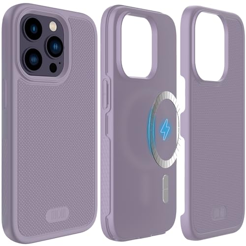 TUDIA MergeGrip kompatibel für iPhone 14 Pro Hülle (2022), [MagSafe kompatibel] Stoßfeste Militärqualität Slim Dual Layer Handyhülle iPhone 14 Pro - Violett von TUDIA