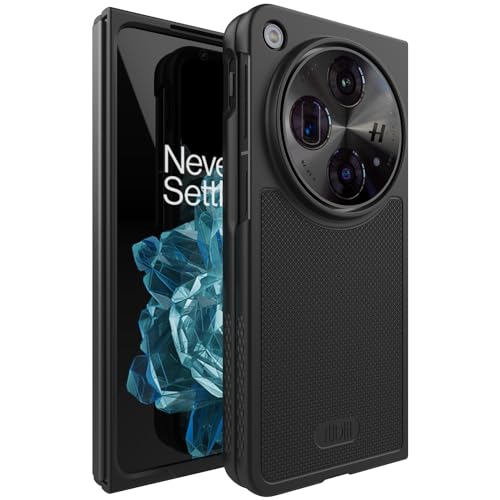TUDIA MergeGrip kompatibel mit OnePlus Open Case (2023) / Oppo Find N3 Hülle, [integrierter Displayschutz] ultradünn eng anliegende Passform Kratzfest robust Polycarbonat Schutzhülle - Mattschwarz von TUDIA