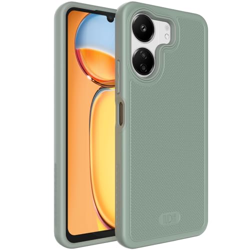 TUDIA MergeGrip kompatibel mit Xiaomi Redmi 13 C Hülle 4G / Poco C65 Hülle, [Militär Grade] Stoßfestes Dual Layer Dünn TPU Schlanke Passform Hochleistungsschutz Handyhülle Redmi 13C 4G - Grüne Lilie von TUDIA