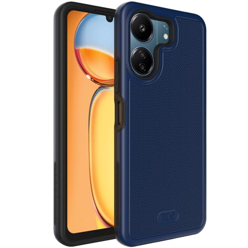 TUDIA MergeGrip kompatibel mit Xiaomi Redmi 13 C Hülle 4G / Poco C65 Hülle, [Militär Grade] Stoßfestes Dual Layer Dünn TPU Schlanke Passform Hochleistungsschutz Handyhülle Redmi 13C 4G - Indigoblau von TUDIA