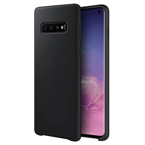 TUDIA Silikon Hülle kompatibel mit Samsung Galaxy S10 Hülle, Case Matt Dünn Weiche Silicone Stoßfeste Schutzhülle für Galaxy S10 - Schwarz von TUDIA