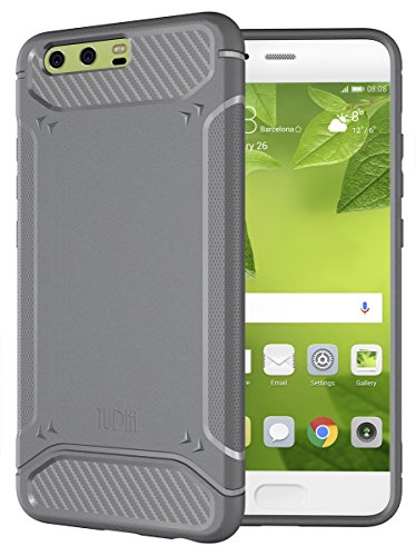 TUDIA [TAMM Kohlefaser TPU Schutzhülle Ultra Slim Hülle für Huawei P10 (Grau) von TUDIA