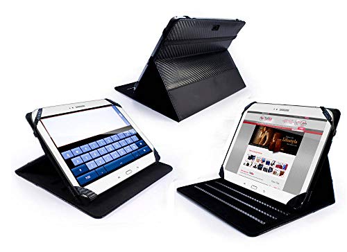 TUFF LUV Slim Stand Kunstledertasche Hülle für Samsung Galaxy Tab 3 (10.1") - "Karbonfazer schwarz von TUFF LUV