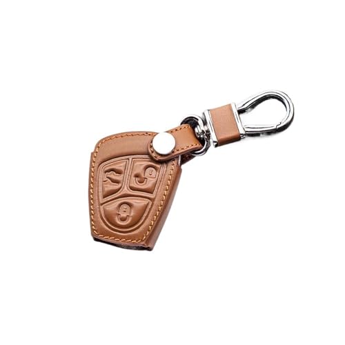 Schlüsselgehäuse Leder Fernbedienung Auto Schlüsselanhänger Fall Abdeckung 3 Tasten Kette Für C B E R Klasse GL CLS CLK SLK W203 W211 W204 Halter Shell Autofernbedienungen(Brown) von TUHBCX