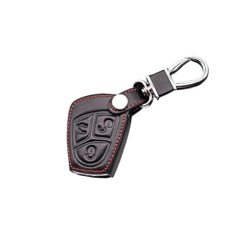 Schlüsselgehäuse Leder Fernbedienung Auto Schlüsselanhänger Fall Abdeckung 3 Tasten Kette Für C B E R Klasse GL CLS CLK SLK W203 W211 W204 Halter Shell Autofernbedienungen(Zwart) von TUHBCX
