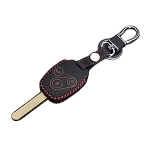 TUHBCX Schlüsselgehäuse Für CR-V Für Fit Für Pilot Für Accord Für Civic Leder Schlüsselanhänger Ring Abdeckung Fall Halter 3 Taste Auto Styling Autofernbedienungen(11 Star Yellow) von TUHBCX