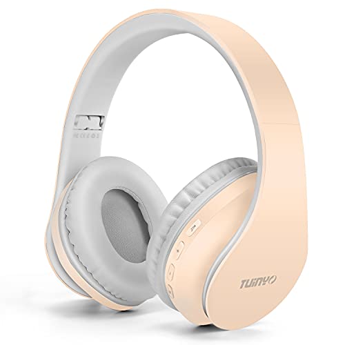 TUINYO Bluetooth-Kopfhörer Over Ear, kabellose Kopfhörer mit Mikrofon, HiFi Stereo, faltbares & leichtes Wireless Headset für TV/PC/Handy und Reisen/Arbeiten von TUINYO