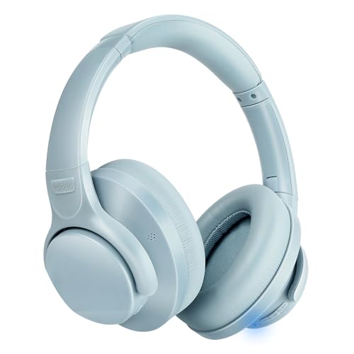 TUINYO Wireless Kopfhörer mit Noise Cancelling Over Ear Bluetooth Kopfhörer mit 60H Playtime, Deep Bass Hi-Fi Stereo Sound für Bequeme Ohrpolster für Reisen, Zuhause und Büro-Blaugrau… von TUINYO