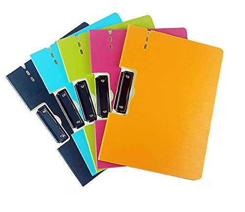 [5er Set] Klemmbrettmappe A4 Aufklappbares Klemmbrett mit Deckel, Tragbare Dokumenten Organizer Clip Board Skizzieren Dateien Ordner, Schreibmappe Set 5 Farben, für Büro Schule Konferenz, TKD8051 von TUKA-i-AKUT
