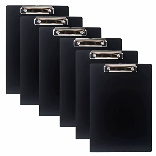 6er Alu Klemmbrett A4 mit gummierter Metalklemme, Schreibbrett DIN A4 mit Aufhängeose, Pad Halter Clipboard - Stabile Aluminum Schreibplatte - Schreibblock 6er Pack in Schwarz - TKD8025-black-6x 6er Alu Klemmbrett A4 mit gummierter Metalklemme, Schreibbrett DIN A4 mit Aufhängeose, Pad Halter Clipboard - Stabile Aluminum Schreibplatte - Schreibblock 6er Pack in Schwarz - TKD8025-black-6x von TUKA-i-AKUT