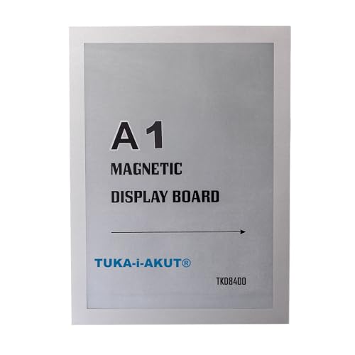 TUKA-i-AKUT 1st. A1 Info-Rahmen Selbstklebend mit Magnetverschluss, Einstecktasche Infotasche Blatthalter, Schnelles Wechseln von Aushängen, Aufklappbarer Magnetrahmen Farbe Silber, TKD8400-A1-1x von TUKA-i-AKUT