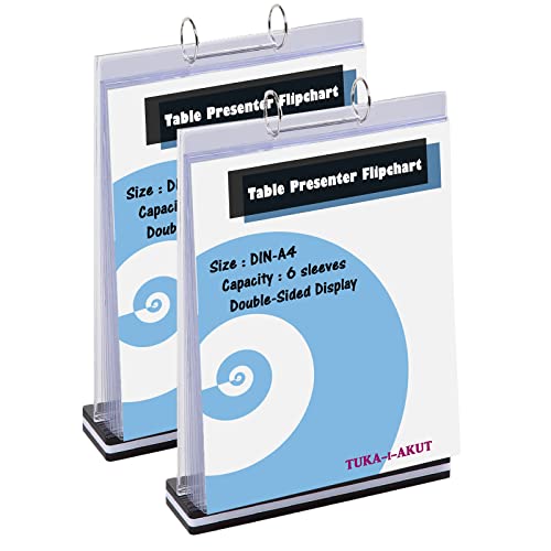 TUKA-i-AKUT 2er A4 Hoch Tisch-Flipchart aus Acryl mit Basis, Beidseitig Präsentation Flipchart, Aufstellringbuch, 6 Hüllen je T Form Desktop Flip Chart, Tischaufsteller A4 Hoch, TKD8211-A4-2x TUKA-i-AKUT 2er A4 Hoch Tisch-Flipchart aus Acryl mit Basis, Beidseitig Präsentation Flipchart, Aufstellringbuch, 6 Hüllen je T Form Desktop Flip Chart, Tischaufsteller A4 Hoch, TKD8211-A4-2x von TUKA-i-AKUT