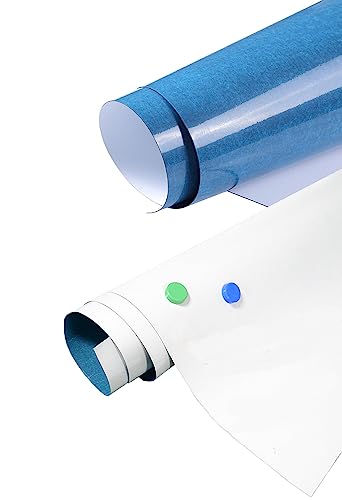 TUKA-i-AKUT 2er Haftgrund für Magnete, Beschreibbar Selbstklebend Whiteboard Folie, Nass Abwischbar, Premium-Kleber, Ferrofolie Eisenfolie, 60 x 40cm, Weiß, TKD9020-white-60cm-2X von TUKA-i-AKUT