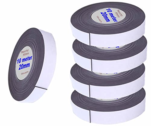 TUKA-i-AKUT 50m x 2cm Magnetklebeband, Selbstklebend Magnetband, Magnetisches Klebeband, Flexible Magnetstreifen Individuell Zuschneidbar, 5x10 Meter Länge, TKD9035-2cm von TUKA-i-AKUT