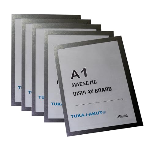 TUKA-i-AKUT 5st. A1 Info-Rahmen Selbstklebend mit Magnetverschluss, Einstecktasche Infotasche Blatthalter, Schnelles Wechseln von Aushängen, Aufklappbarer Magnetrahmen Farbe Schwarz, TKD8400-A1-5x von TUKA-i-AKUT