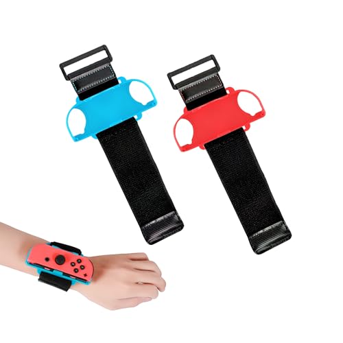 TUKEVA 2 Stück Armbänder für Just Dance Verstellbare Elastische Armband für Just Dance Armband für Nintendo Switch Controller Erwachsener Verstellbar Elastisch Handgelenkband Rot und Blau TUKEVA 2 Stück Armbänder für Just Dance Verstellbare Elastische Armband für Just Dance Armband für Nintendo Switch Controller Erwachsener Verstellbar Elastisch Handgelenkband Rot und Blau von TUKEVA