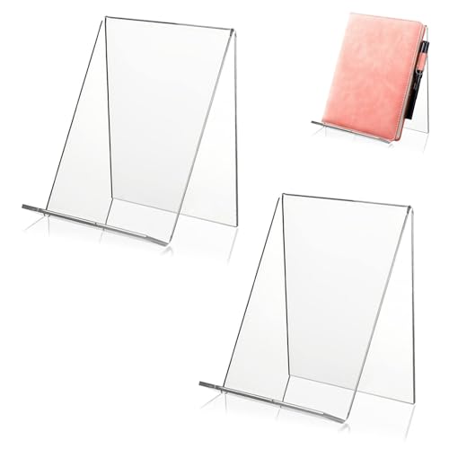 Durchsichtige Acryl Buchständer, Acryl Tischständer Schräg, Buchhalter Tisch, Acryl Tablet Halter Buchstützen, Transparente Acryl Bücherregal, Buchständer aus Acryl Prospektständer, 2 Stück von TUKNN