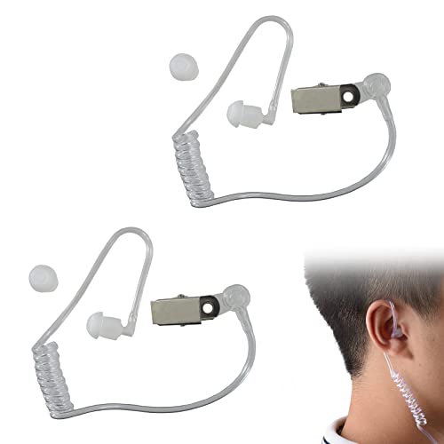 Schallschlauch Ohrhörer für Funkgerät - Transparent Mit Halteclip, Ersatz Luftakustikschlauch, 2 Stück von TUKNN